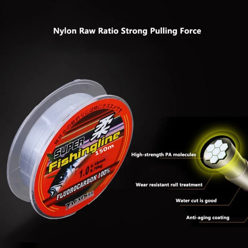 Ligne nylon super résistante 100M 200M monofilament japonaise transparente durable pêche