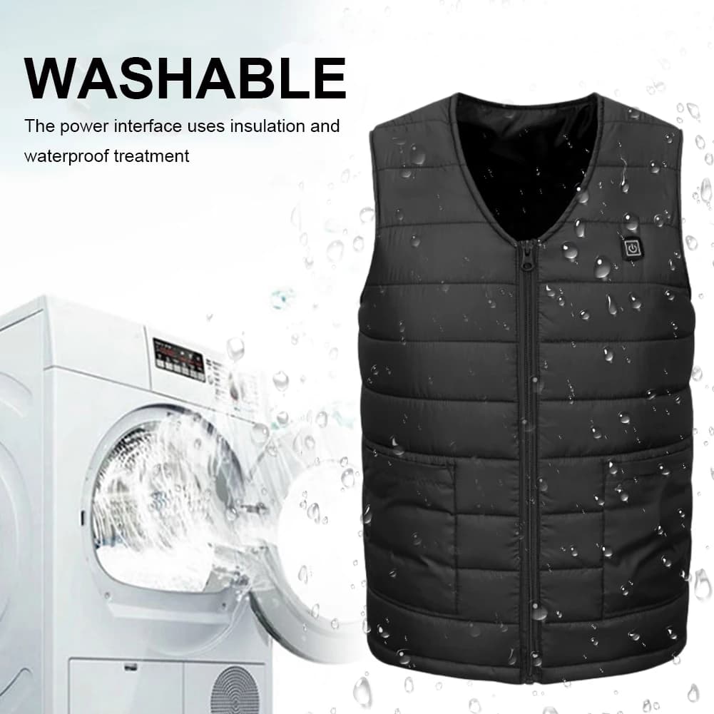 Gilet chauffant électrique homme 10 zones chauffantes - 3 températures pour pêche hivernale M-7XL