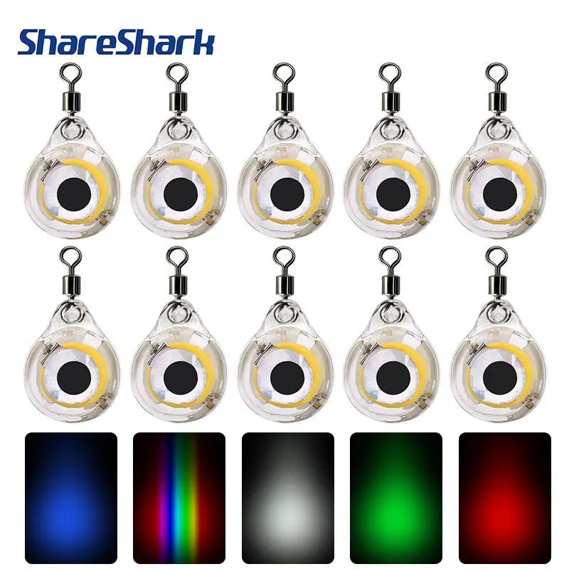 10 lampes LED sous-marines pour attirer calamar et poisson, leurre lumineux forme d'oeil pour pêche en profondeur