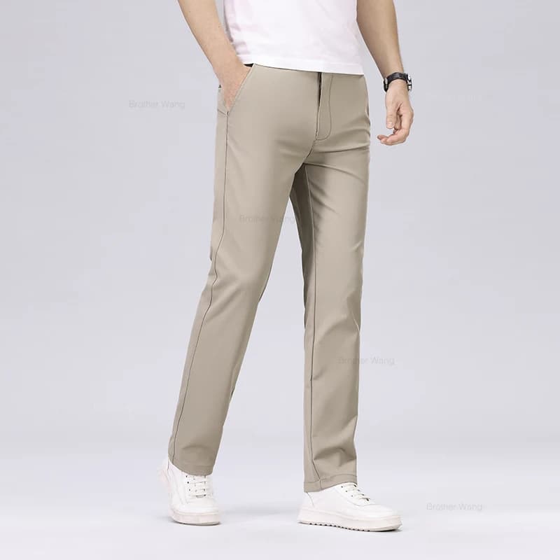 Pantalon classique homme couleur armée - Tenue décontractée pêche affaires anti-froissage