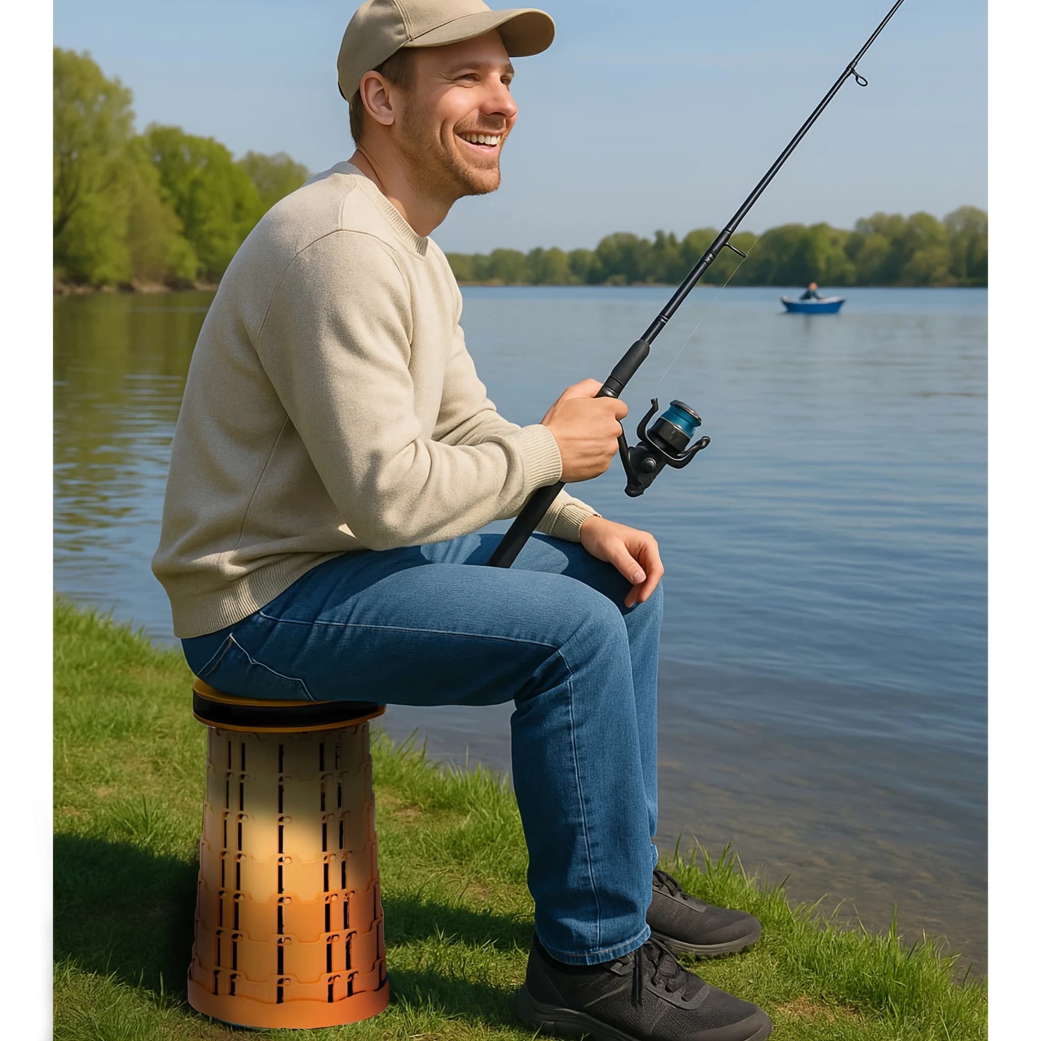 Tabouret pliant hauteur réglable robuste - Siège portable capacité lourde pour pêche et BBQ