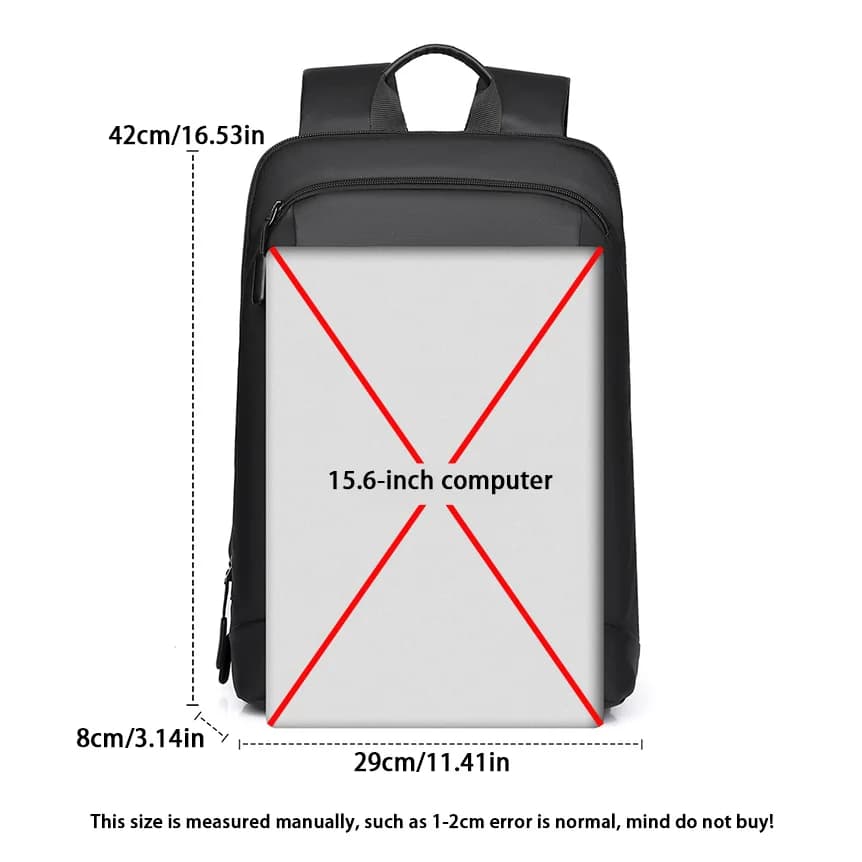 Sac à dos homme étanche ultra-léger 15,6 pouces pour ordinateur portable - Sac à dos stylé et fonctionnel