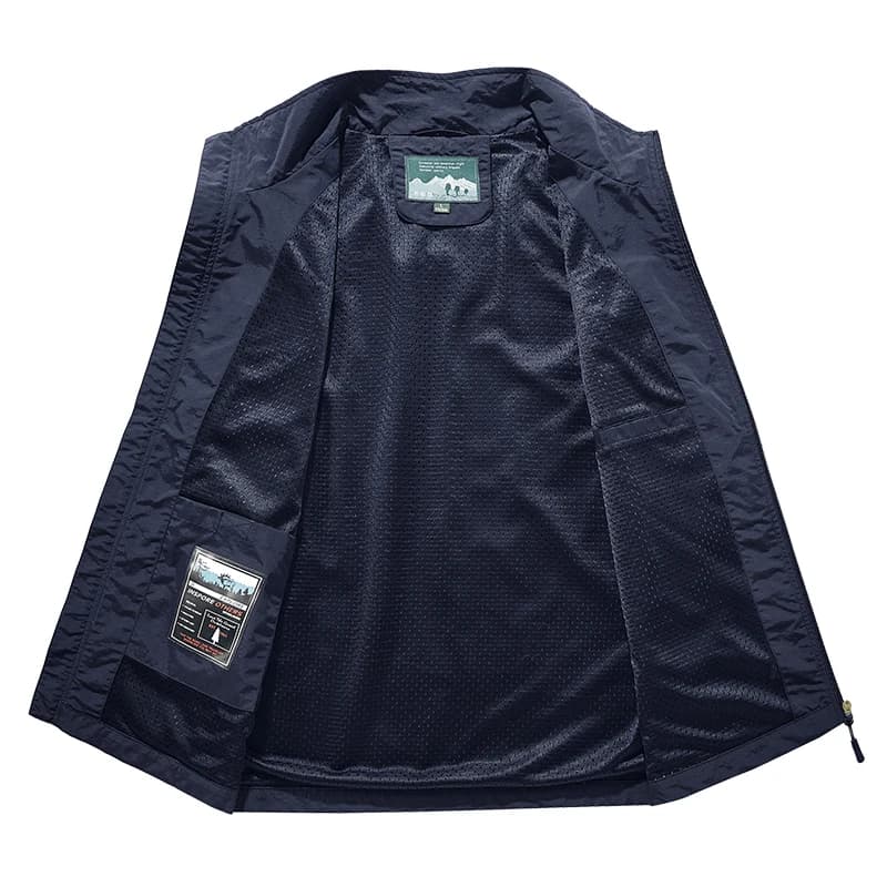 Veste de pêche grande taille d'été tactique - Multi-poches légère pour randonnée et safari pêche