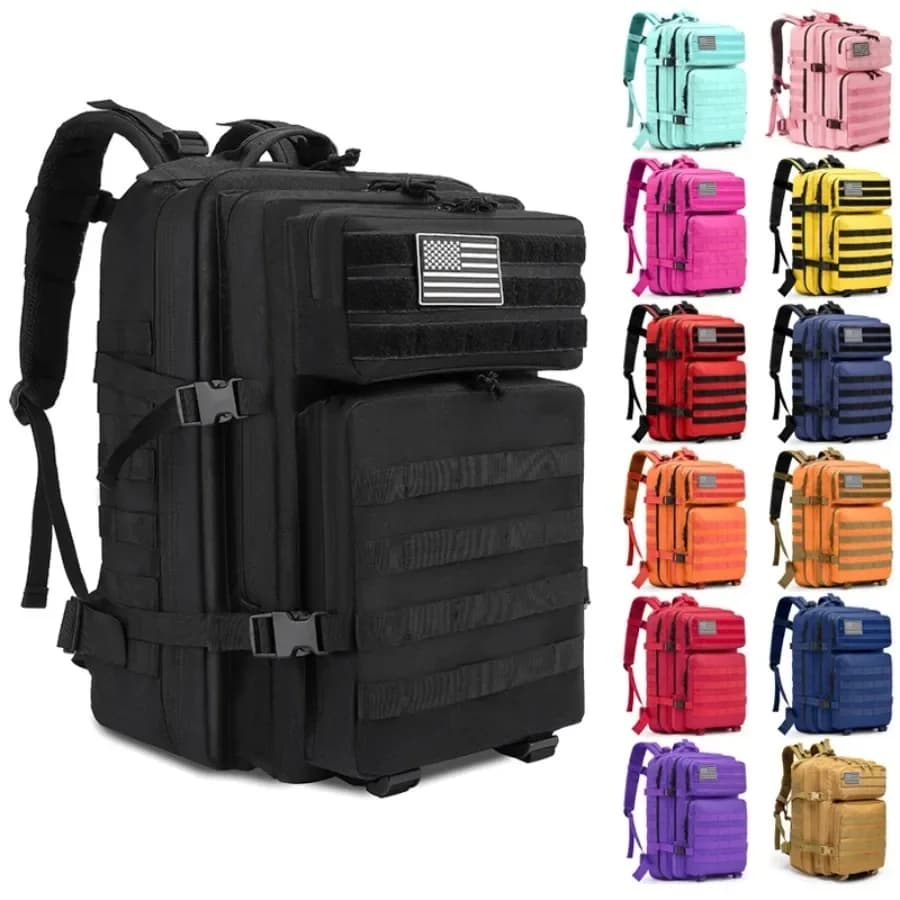 Sac à dos tactique 50L/30L ultra-résistant pour travail, militaire et pêche - autonomie 3 jours