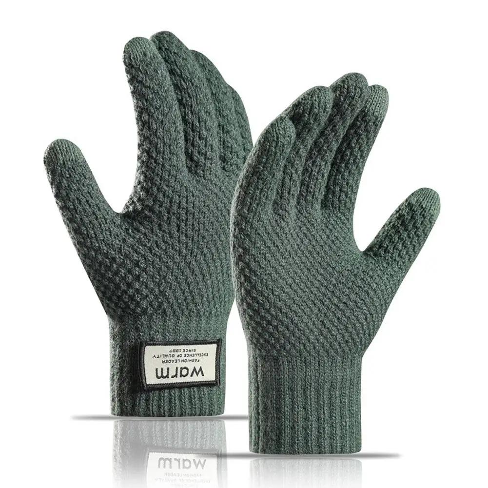 Gants hiver thermiques hommes épais doublés polaire anti-dérapants écran tactile coupe-vent vélo