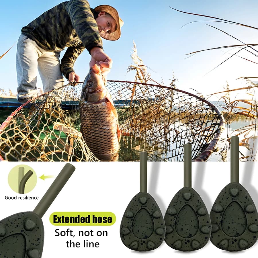 Plombs de pêche carpe en plomb disponibles en 56g/71g/85g/99g/113g pour eau douce et mer