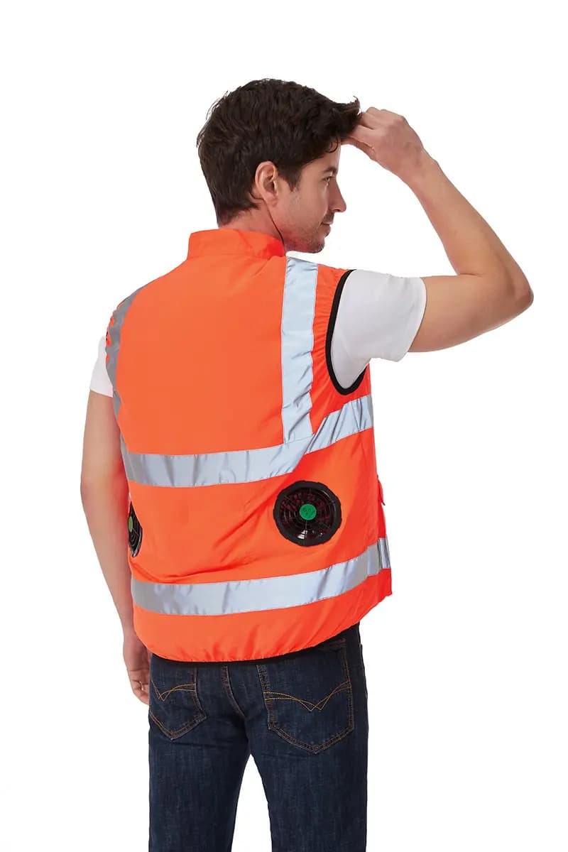 Veste Rafraîchissante Été avec Ventilateur et USB, Haute Visibilité pour Travail ou Pêche