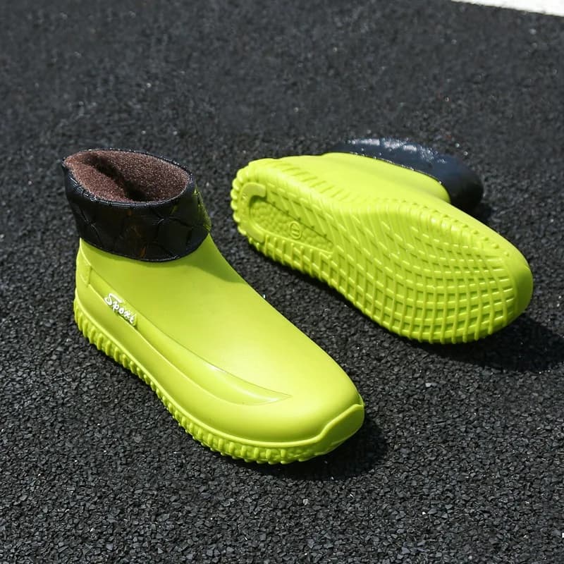 Bottes de pluie homme semelle épaisse chaude résistante pour pêche quatre saisons