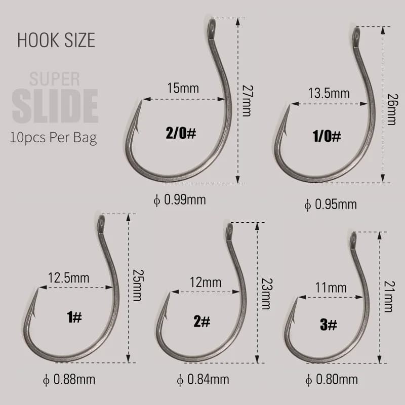 Hameçon Wacky Offset Inox pour Drop Shot et Leurres Souples - Hameçon Pêche à la Ligne