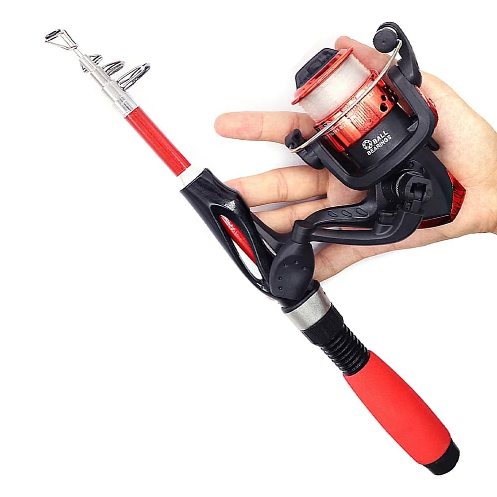 Canne à pêche carbone super rigide pour bateau et glace 1.2m avec moulinet haute puissance 30lb+