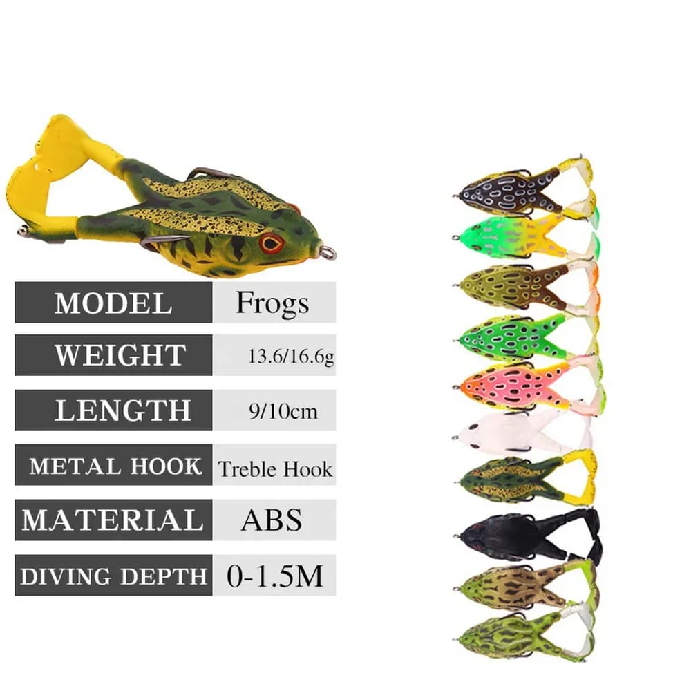 Leurre grenouille Frog Lure avec hélices - Appât de surface en silicone pour black bass et silure