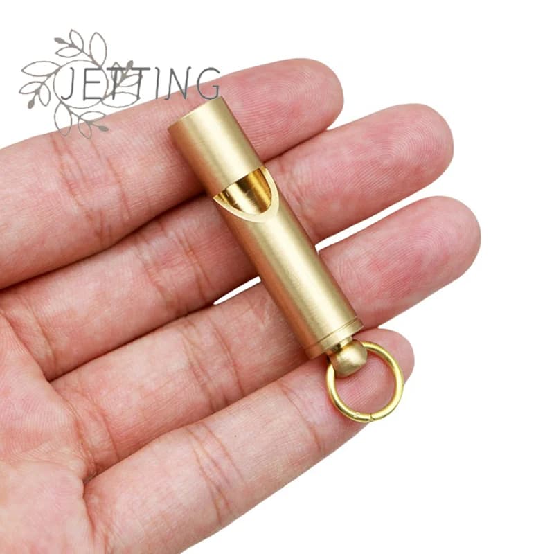 Sifflet en laiton haute puissance - Accessoire sécurité outdoor pour pêche et camping