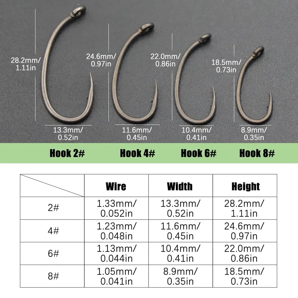 10 hameçons carp fishing Klor X ultra-affûtés - Acier allié pour montages hair rig