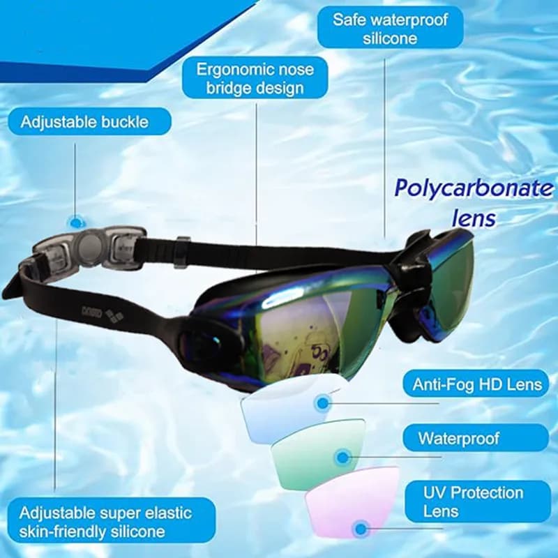 Lunettes de natation enfants étanches anti-buée UV400 protection yeux écoliers