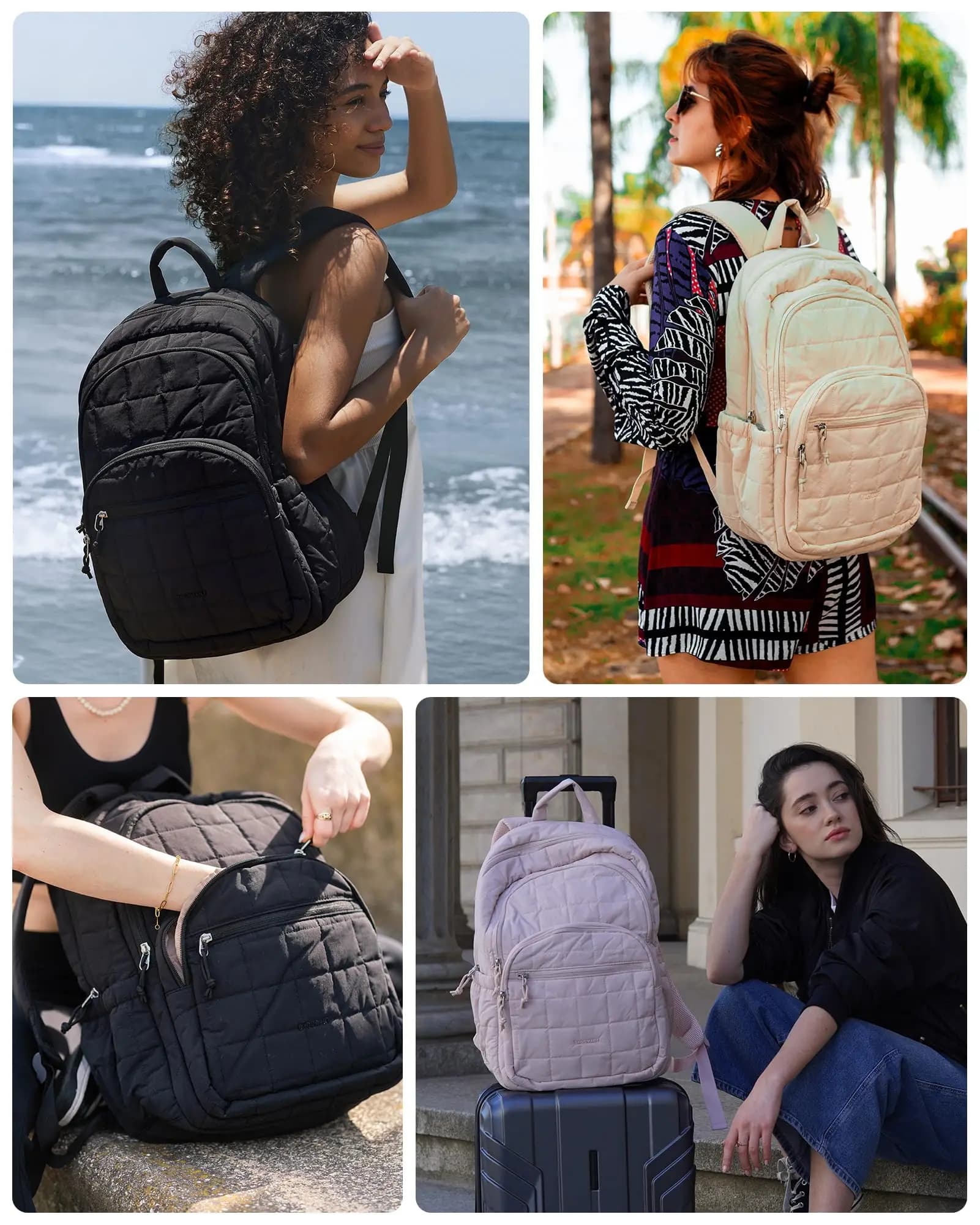Sac à dos femme BAGSMART grande capacité voyage études avec compartiment ordinateur pêche