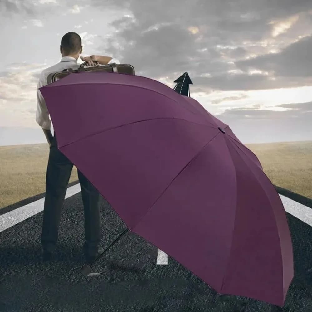 Parapluie 10 baleines 130cm haute qualité 2026 - Structure renforcée imperméable anti-vent pêche durable