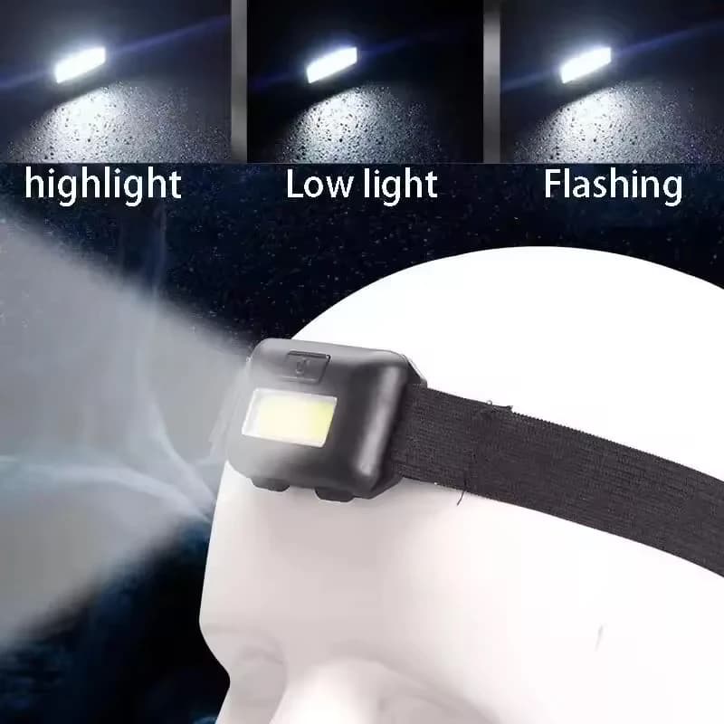 Casquette lampe frontale rechargeable LED ultra puissante pour randonnée et pêche nocturne
