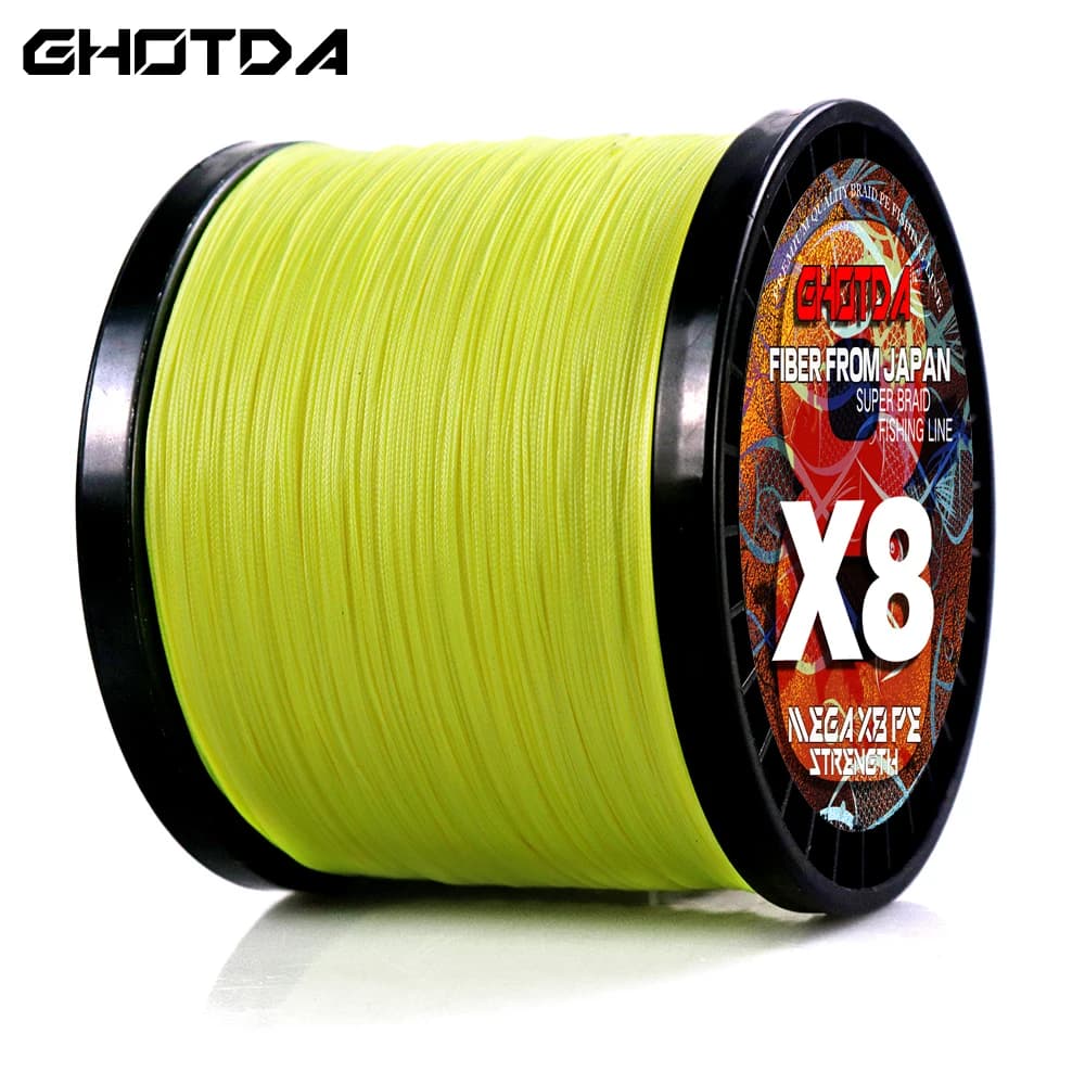 Ligne de pêche japonaise tressée Ghotda Colorful 8 brins 0.14-0.5m pour carpe multifilament