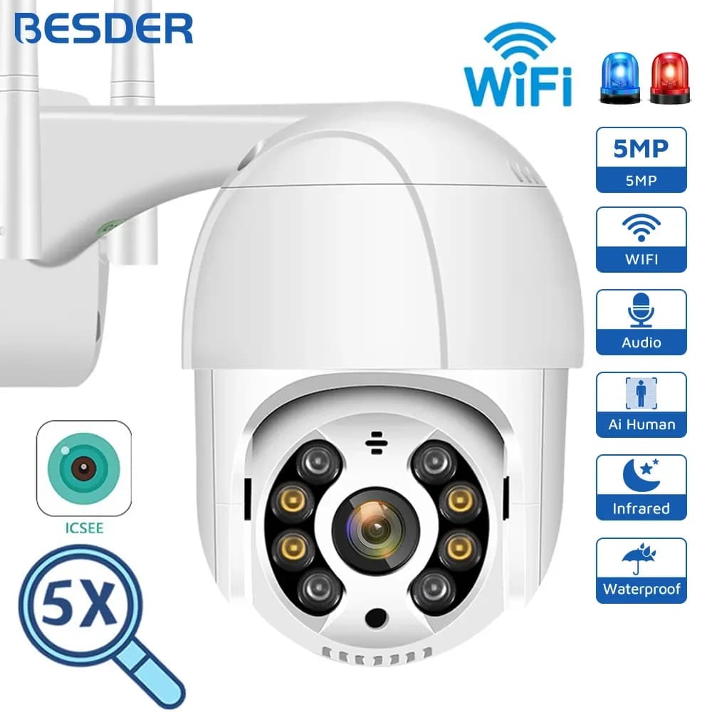 Caméra IP extérieure 5MP wifi détection humaine AI audio - Surveillance pour bateau de pêche