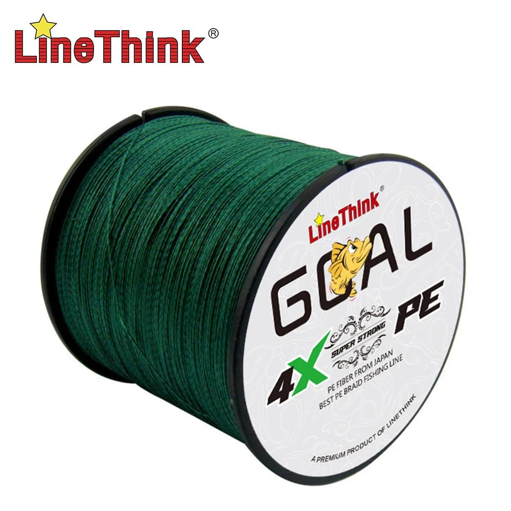 Ligne de pêche Linethink Goal 300m/500m PE braidée 4 brins - Résistante et précise pour pêche en mer
