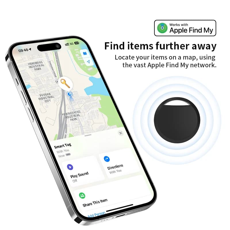 Airtag GPS étanche IPX5 - Tracker sportif Find My iPhone pour équipement pêche, enfants et animaux