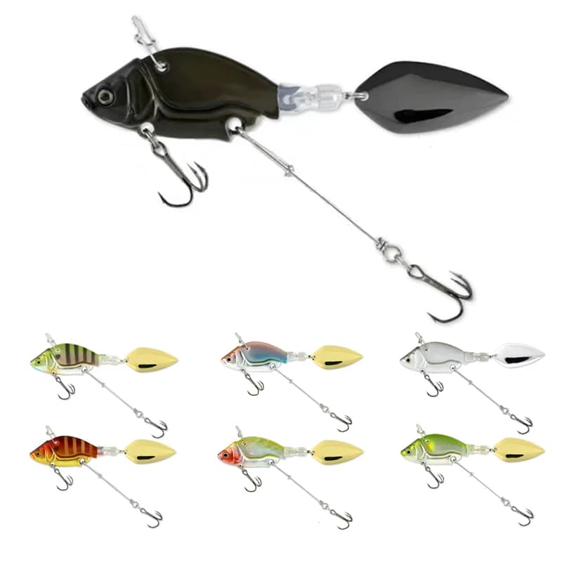 Leurre métal tournant VIB 13.6g pour truite, appât vibrant spinner spoon leurre dur pêche hiver