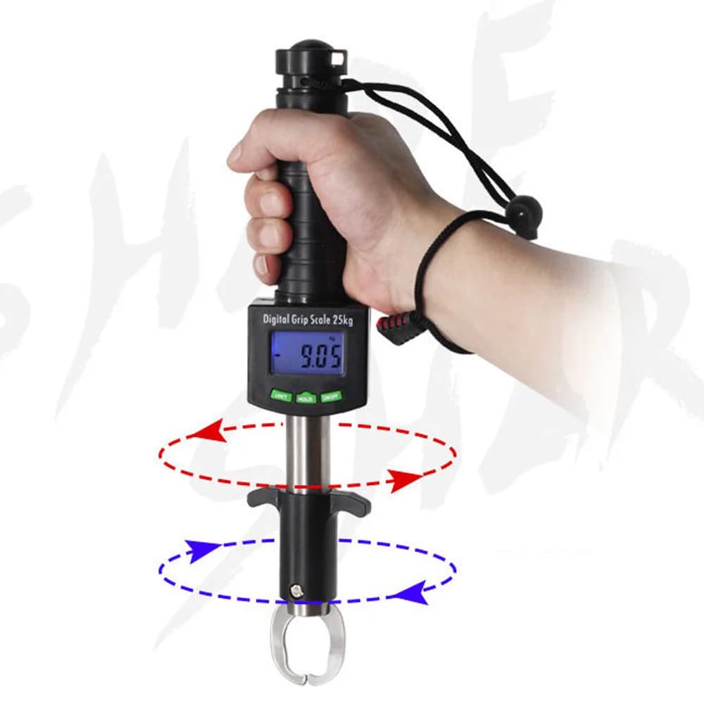 Pince à lèvres poisson professionnelle acier inox balance électronique LED 25/15kg règle intégrée