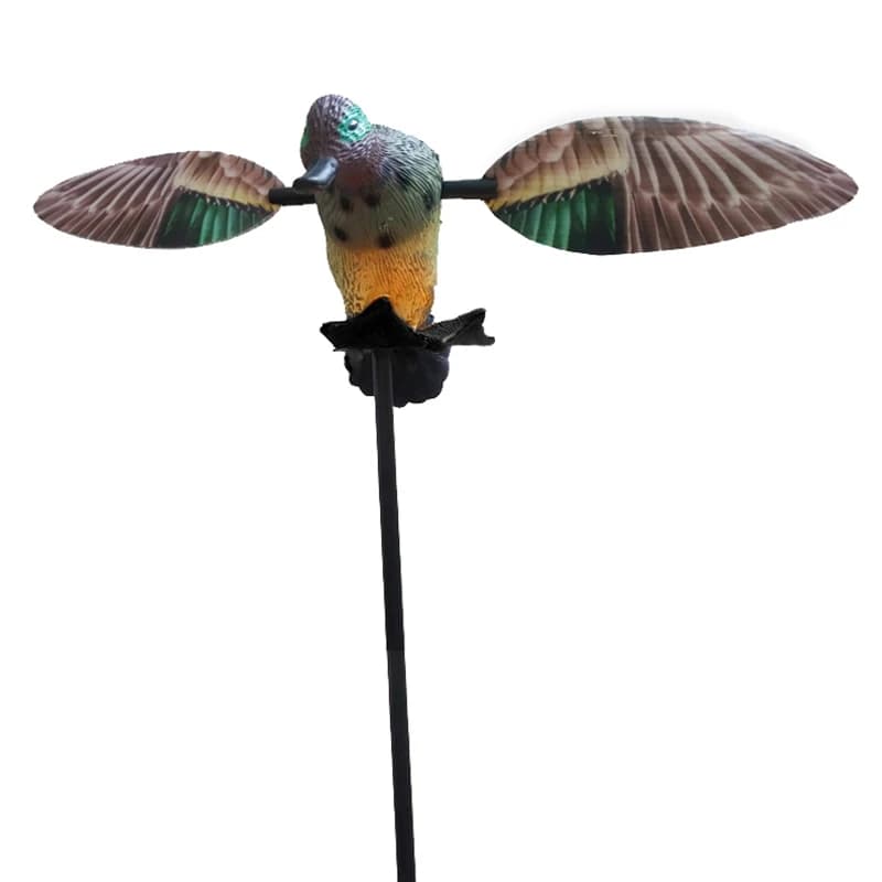Leurre canard volant télécommandé électrique - Appât de chasse réaliste avec tête verte et ailes rotatives