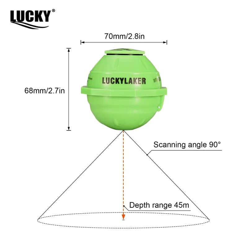 LUCKY FF916 sondeur WiFi amélioré portée 120m profondeur 45m compatible iOS Android sans fil