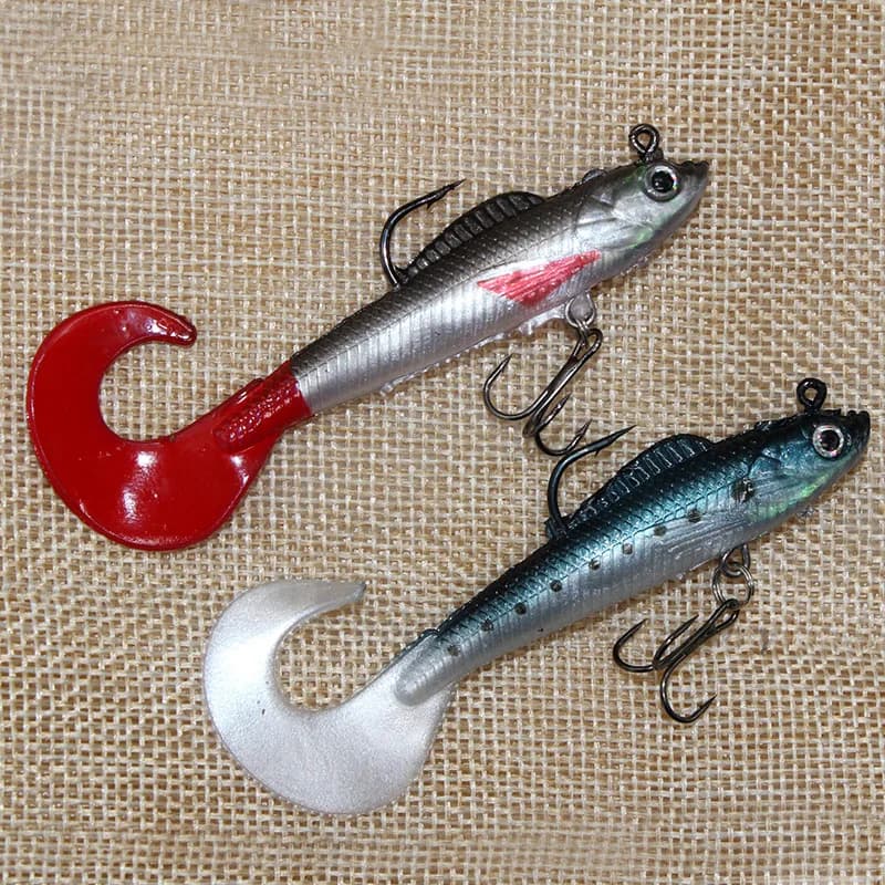 6 leurres souples avec queue nageuse pour bar et carpe, appâts artificiels en silicone pour pêche au leurre