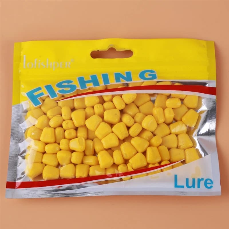 Leurres souples silicone 100 pièces pour carpe - appâts artificiels au maïs avec odeur attractive