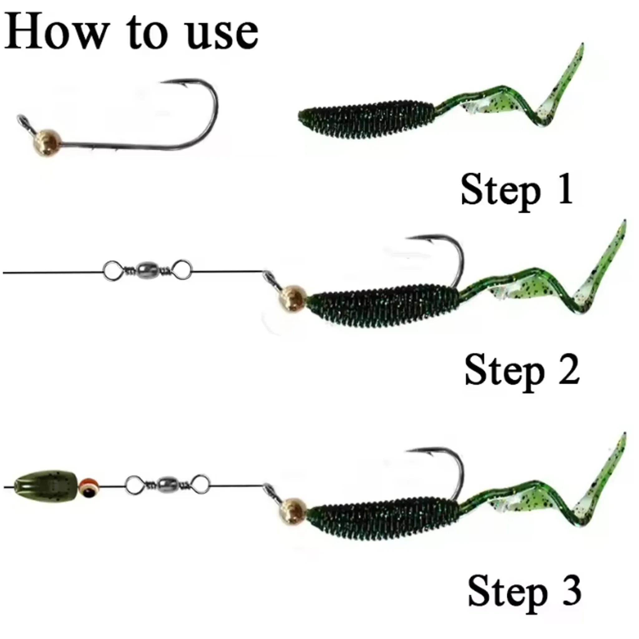 Lot de 5 hameçons jig micro 0.5g à 4g tête cuivre pour leurres souples et mini crankbait