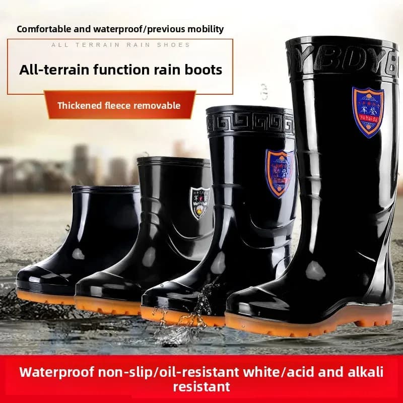 Bottes de pêche militaire cheville haute imperméables antidérapantes moulées une pièce hommes qualité professionnelle