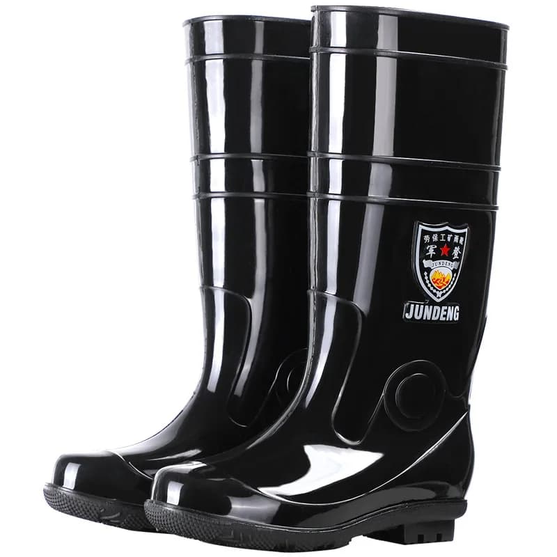 Bottes de pluie homme grande taille mi-mollet doublées polaire antidérapantes sécurité travail caoutchouc