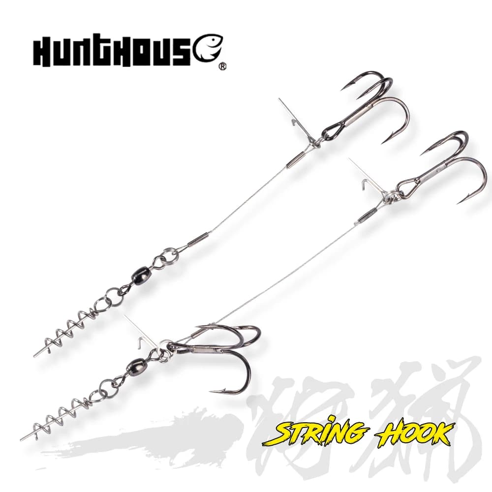 Montage leurre souple Hunthouse pour gros shads - Hameçons simples et doubles 9cm et 12cm pour pêche sportive