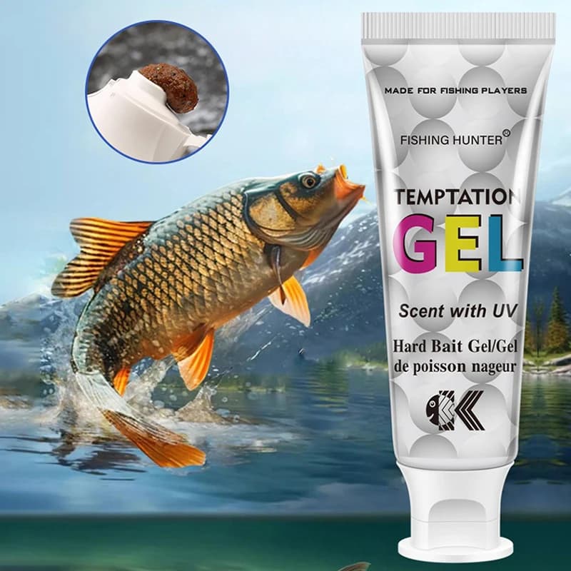 Gel attractant pêche 50ml - Odeur poisson intense pour appâts - Attire carpe, truite, brochet
