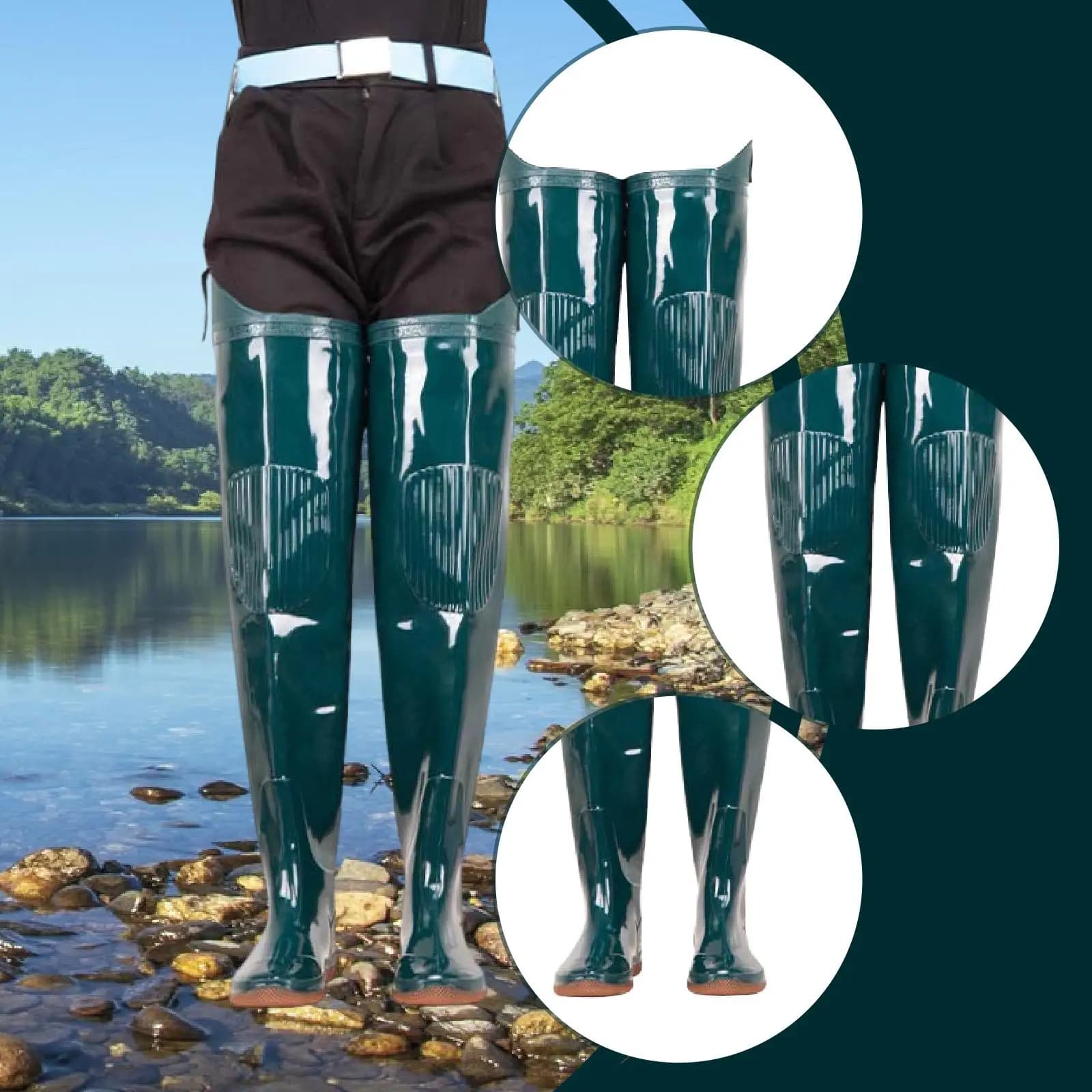 Bottes de pêche waders pratiques genouillères longues pour jardinage extérieur et activités nautiques