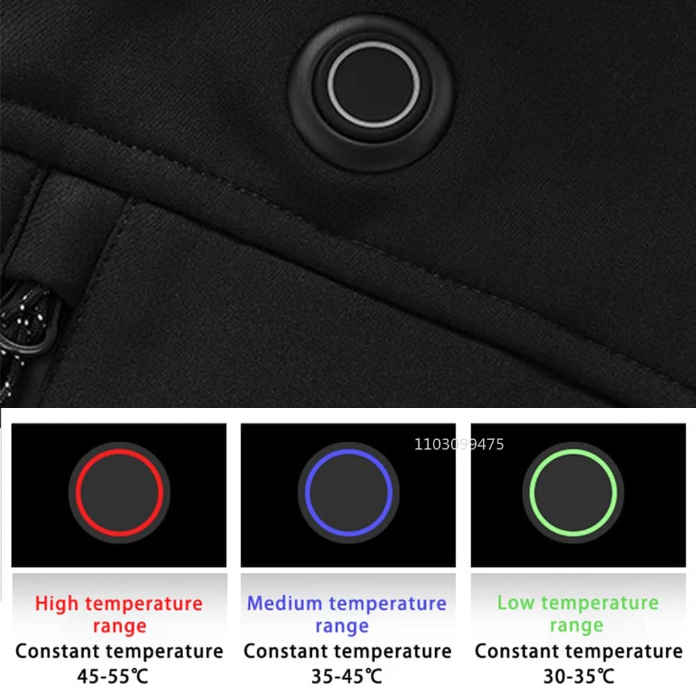 Veste chauffante USB pêche hiver - Veste chauffante 9 zones homme femme - Veste de ski randonnée hivernale