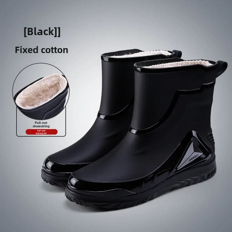 Bottes de pluie homme imperméables anti-dérapantes pour pêche et travail extérieur chaudes