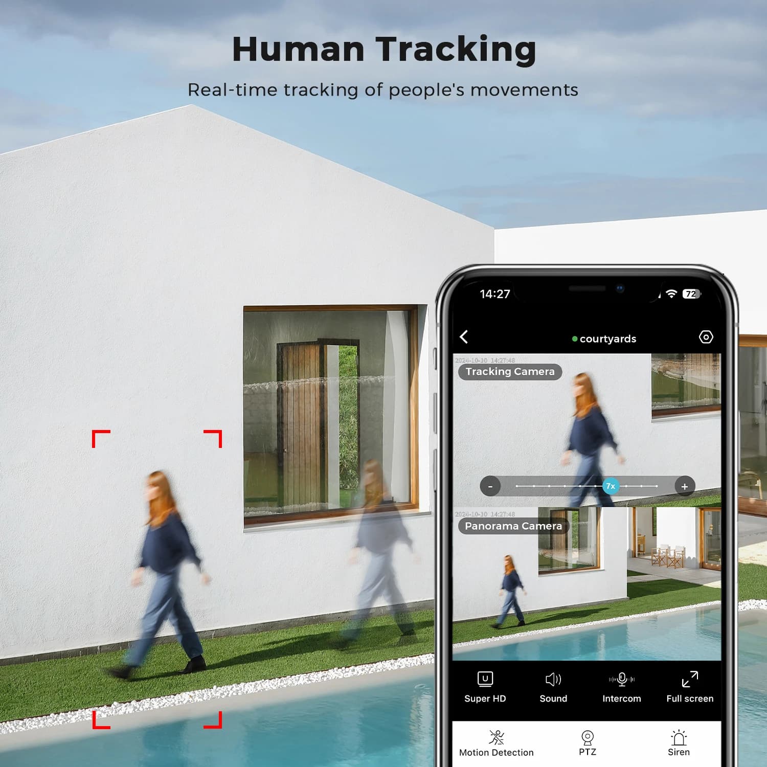 Caméra wifi extérieure BESDER 15MP PTZ double écran zoom 10X détection humaine surveillance IP sécurité O-Kam Pro