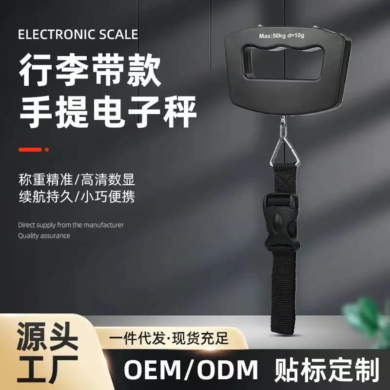 Balance électronique portable noire 50kg - Pèse-poissons de précision avec grande poignée