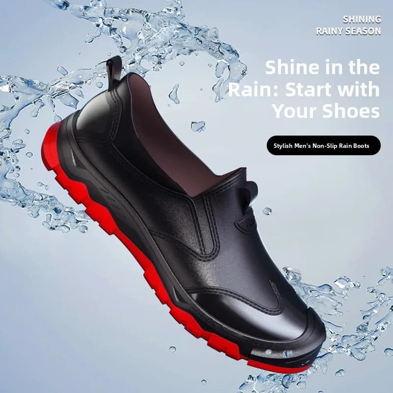 Bottes de pluie style coréen imperméables gris jaune pour travail boueux et trajets quotidiens