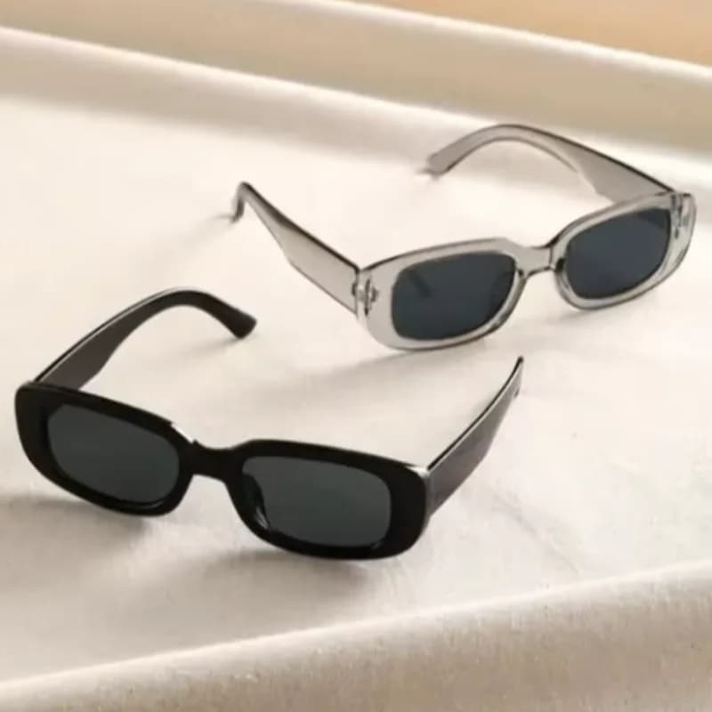 Lunettes de soleil femme homme petit rectangle couleur bonbon Y2K vintage UV400 pêche