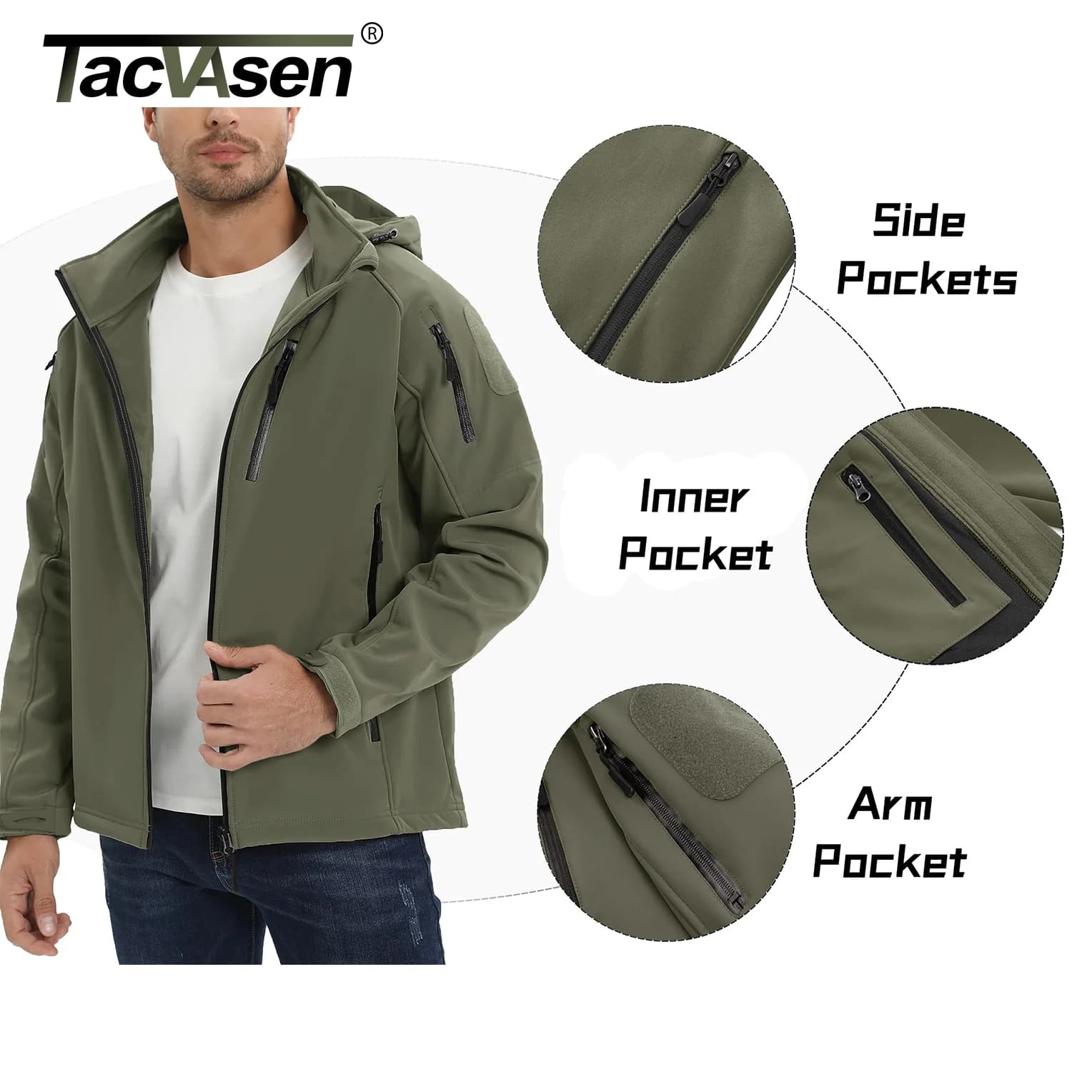 Veste hiver polaire imperméable pêche - Vêtement technique chaud avec doublure thermique