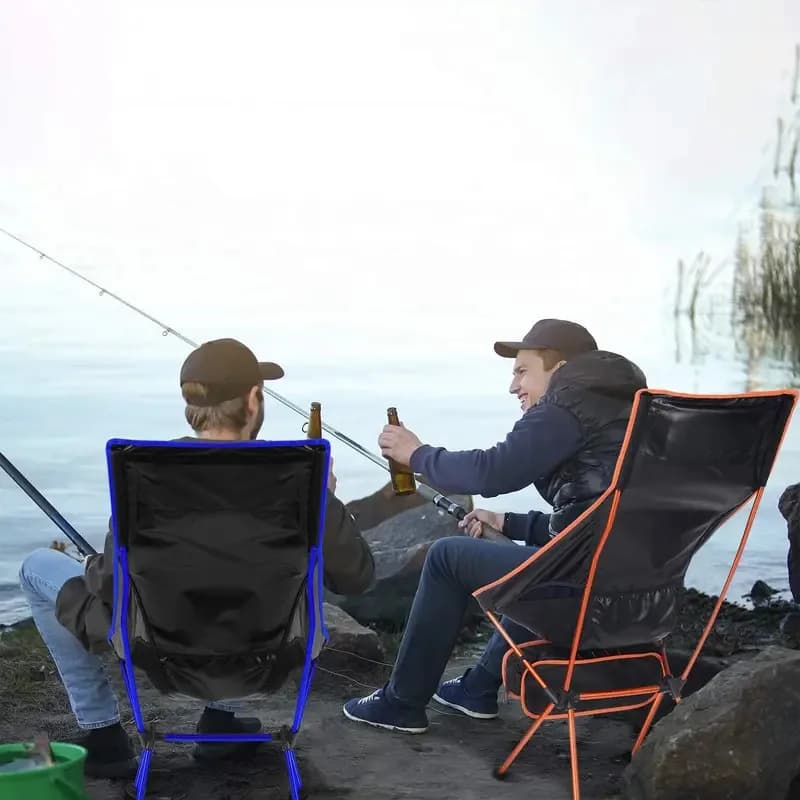 Chaise pliante pêche ultralégère Oxford - Siège camping allongé pour pêcheurs et BBQ plage