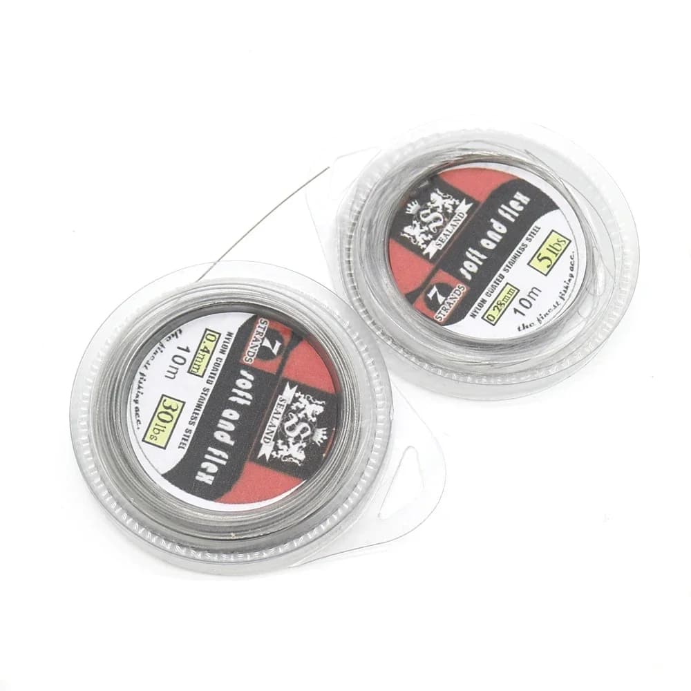 Ligne leader en acier tressé 7 brins anti-corrosion 10m pour pêche au leurre et jigging
