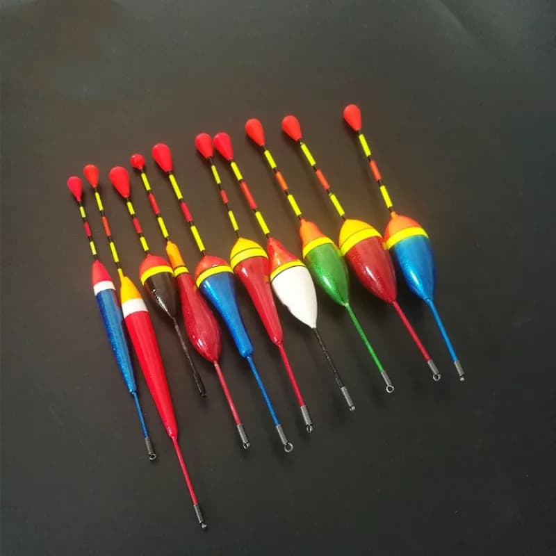 Set flotteurs de pêche mixte tailles et couleurs - Bouées bobbines bâtons lumineux accessoires