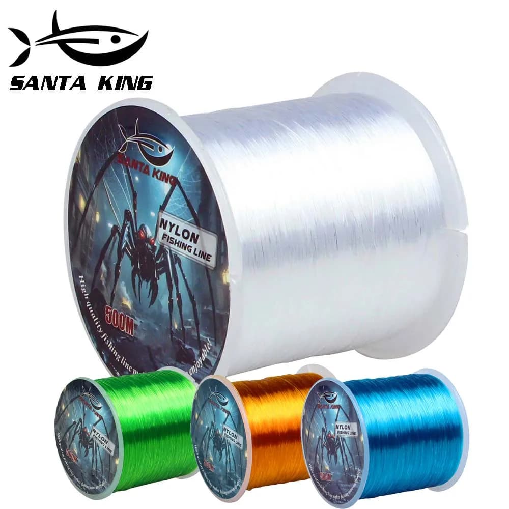 Ligne de pêche monofilament SantaKing 500m résistante et anti-abrasion nylon pour lancer long et fluide