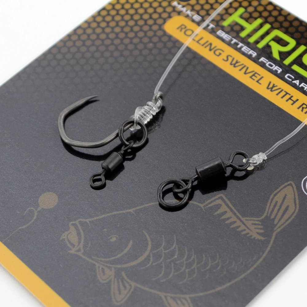 Hirisi 20 pièces émerillons à agrafe pour la pêche de la carpe avec anneau solide et changement rapide