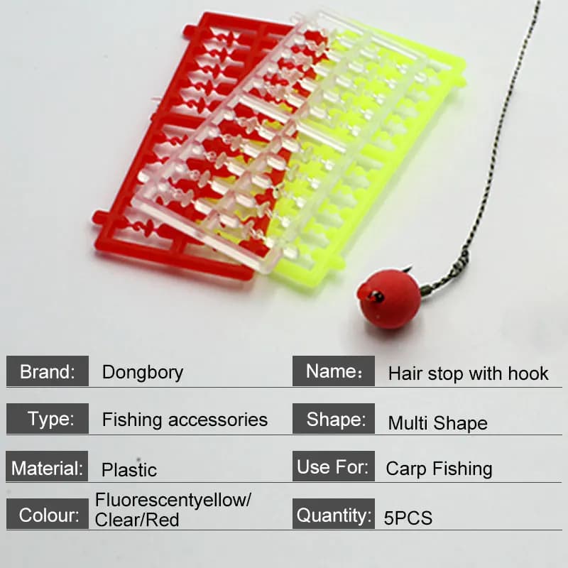 Stoppers cheveu 5 sets pour bouillettes carpe - accessoires montage appât flottant pêche